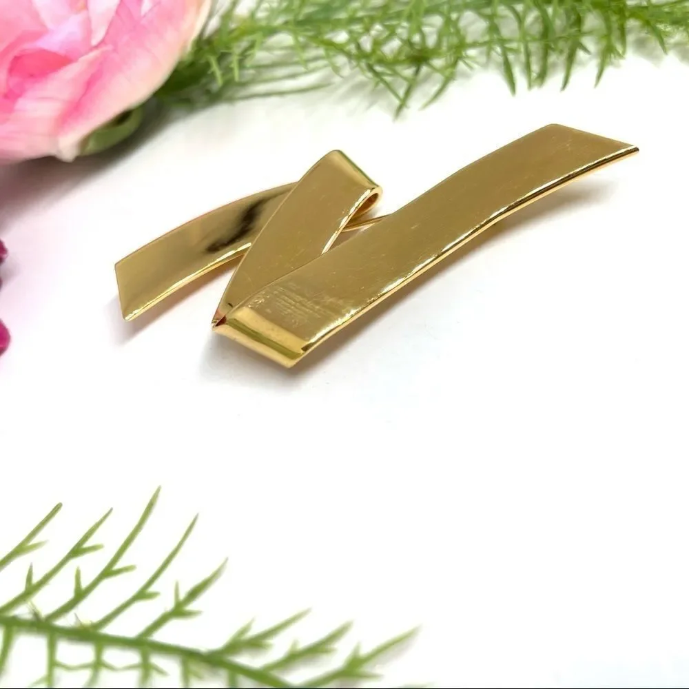 VINTAGE⚜️MONET Abstract Ribbon Golden Brooch